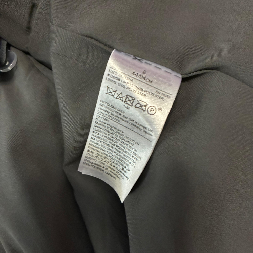 Banana Republic | Pewter Satin Ruched Sleeve Wrap Mini Dress Size 8 - Picture 6 of 10